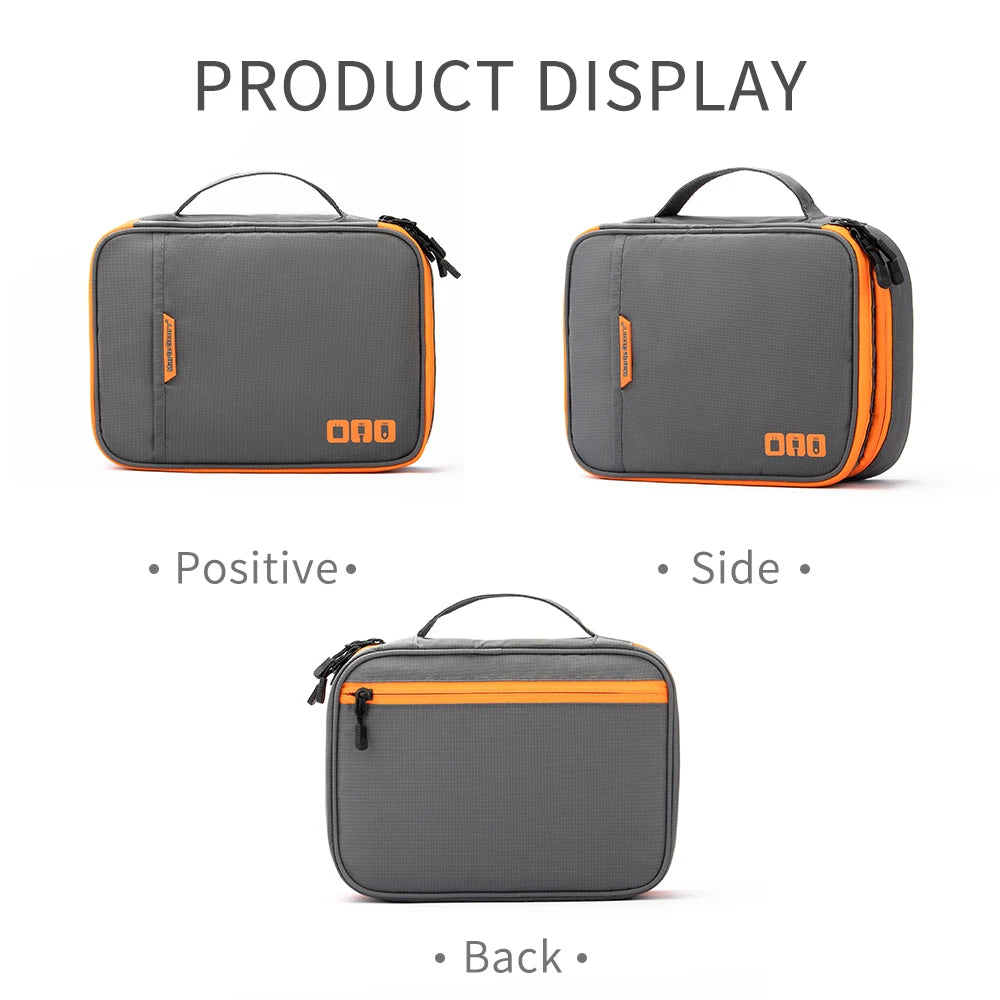 Portable Electronic Accessories Travel case,Cable Organizer Bag Gadget Carry Bag for iPad,Cables,Power,USB Flash Drive, Charger