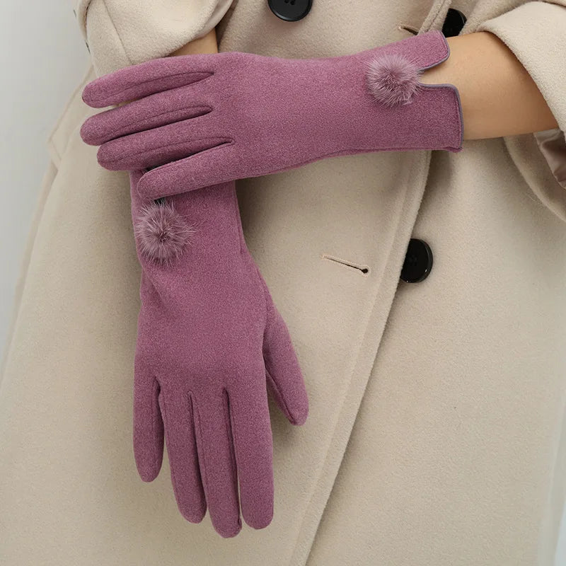 New gloves for women in winter with added velvet insulation, German velvet split finger gloves for skiing, cycling, and driving
