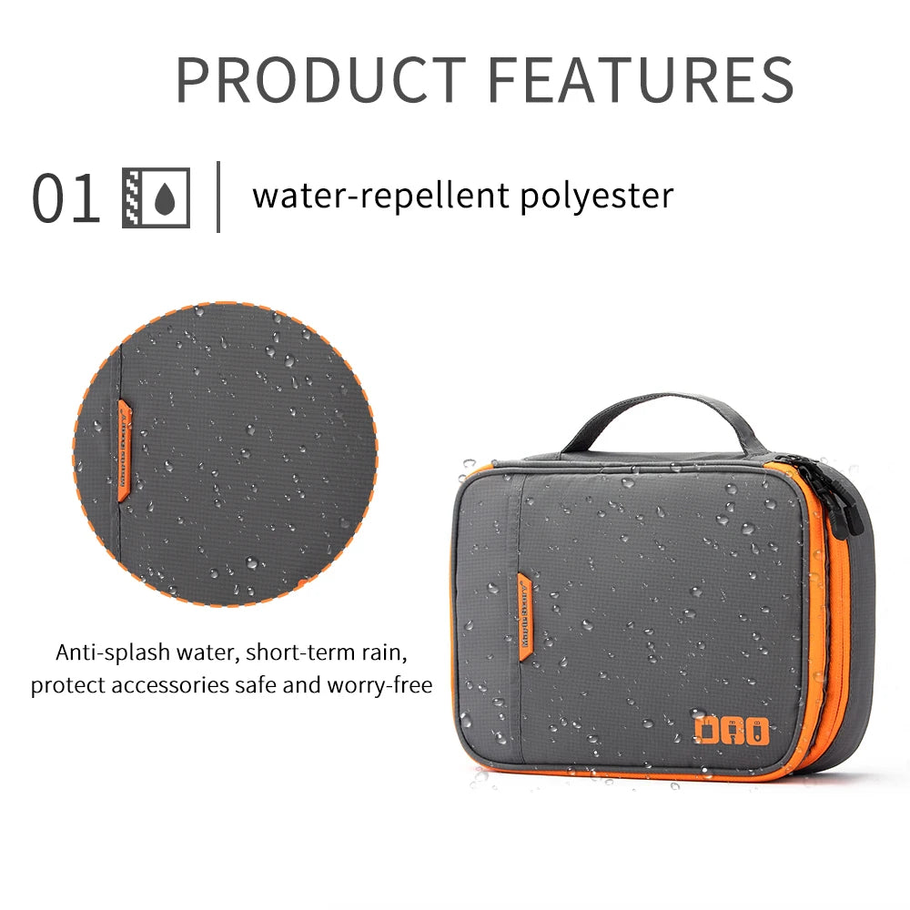 Portable Electronic Accessories Travel case,Cable Organizer Bag Gadget Carry Bag for iPad,Cables,Power,USB Flash Drive, Charger
