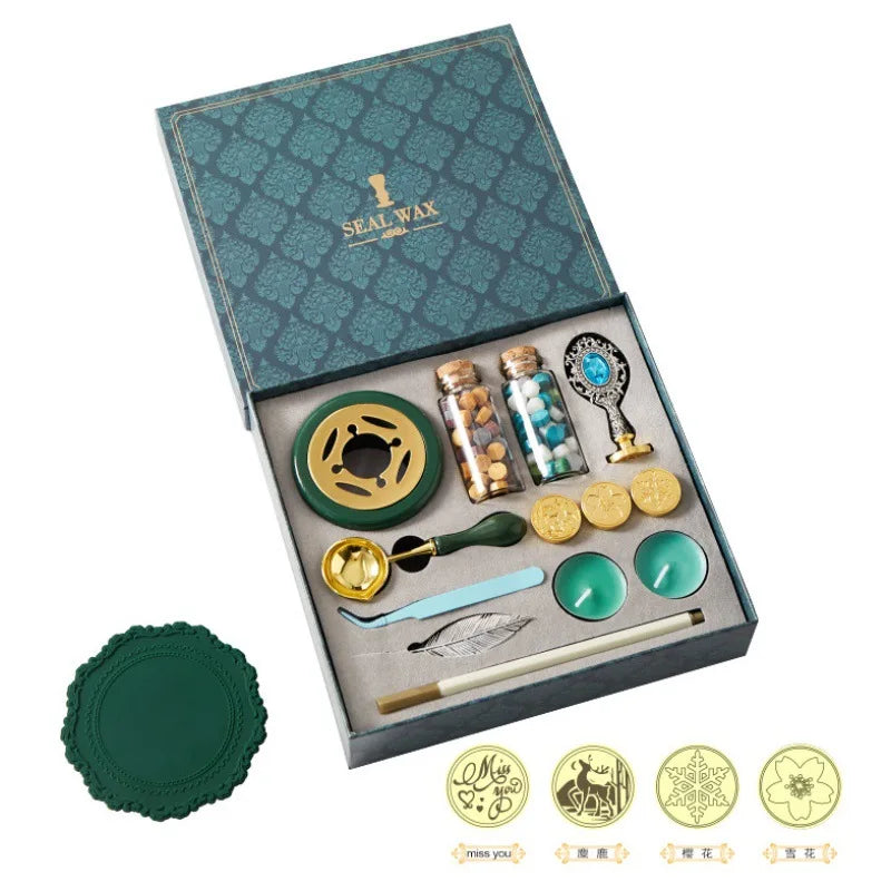 Wax Seal Stamp Set Lacquered Stamp Sealing Wax Kit Craft Supplies Scrapbooking Wedding Invitation Making tools