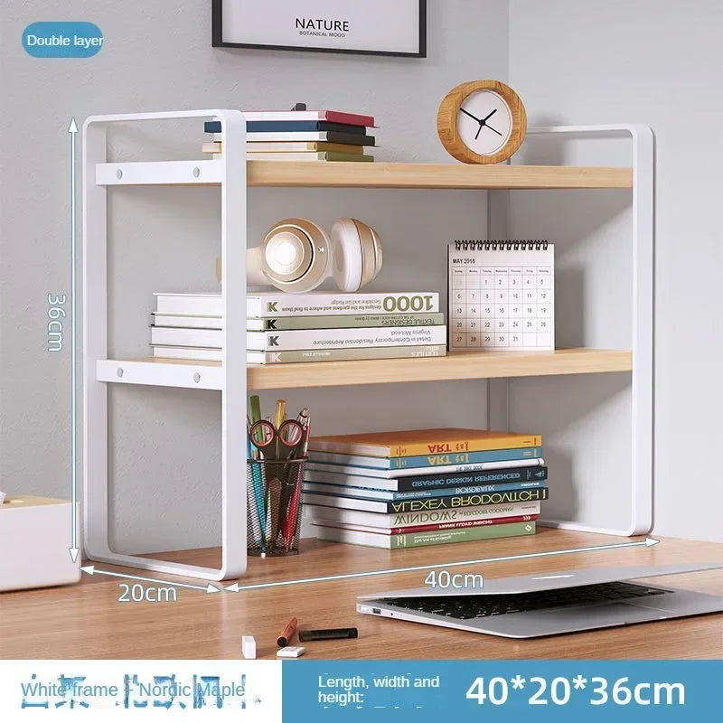 Student Dormitory Desktop Book Storage Rack Layered Sorting of Office Desk Clutter Bedroom Cosmetics Perfume Iron Storage Rack