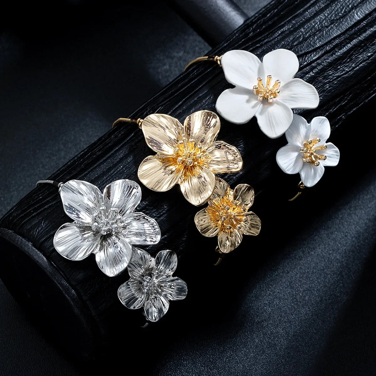 FAIRY Fashion Trendy Flower Bracelet Adjustable Cuff Bracelets for Women Jewelry Date Travel Banquet Party Holiday Dressing Gift