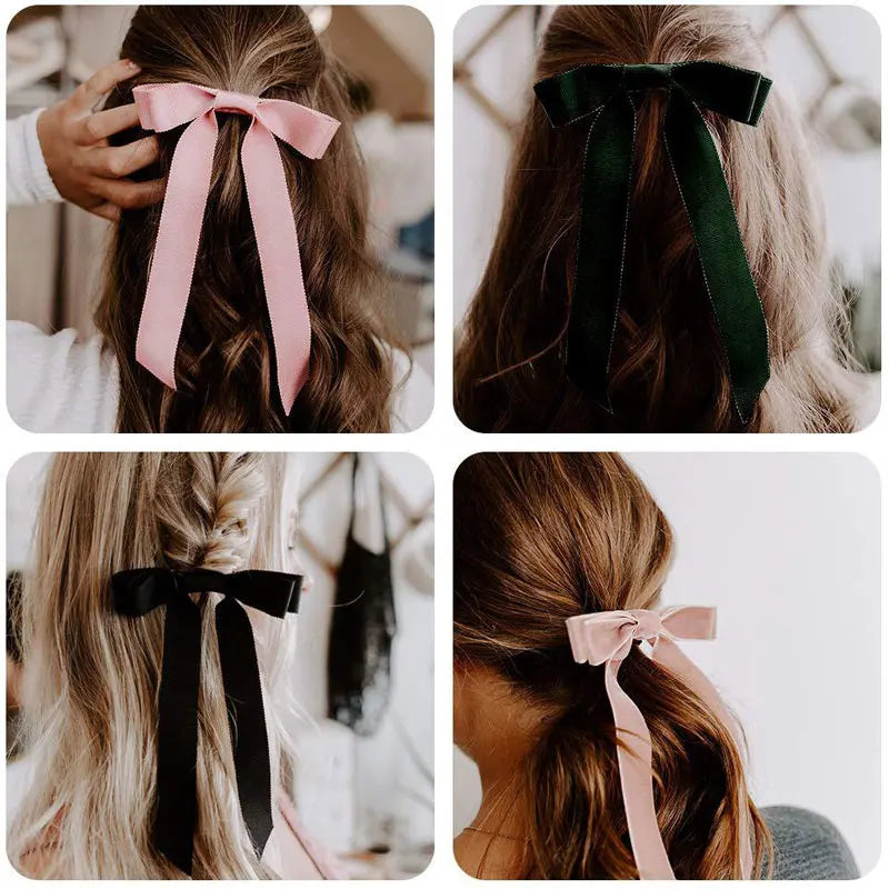 1Pcs Cute Bows Hair Ties For Girls Elastic Kids Hair Bands Holders Shine Headwear Girl Hair Accessories Scrunchie Ornaments Gift