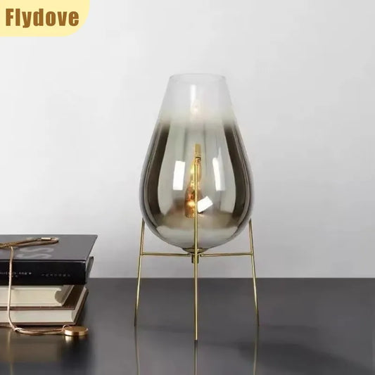 Postmodern Creative Light Luxury Simple Living Room Bedroom Hotel Art Vase Glass Desk Lamp Floor Lamp Home Lighting Decoration