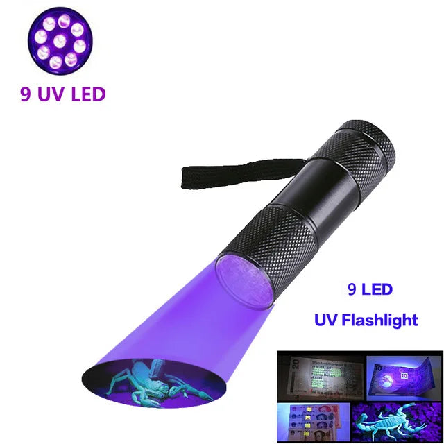 UV Flashlight 21/51/100 LED UV Light 395nm UV Flashlights Ultraviolet Torch Black Light Detector for Dry Pets Urine Stains Bug
