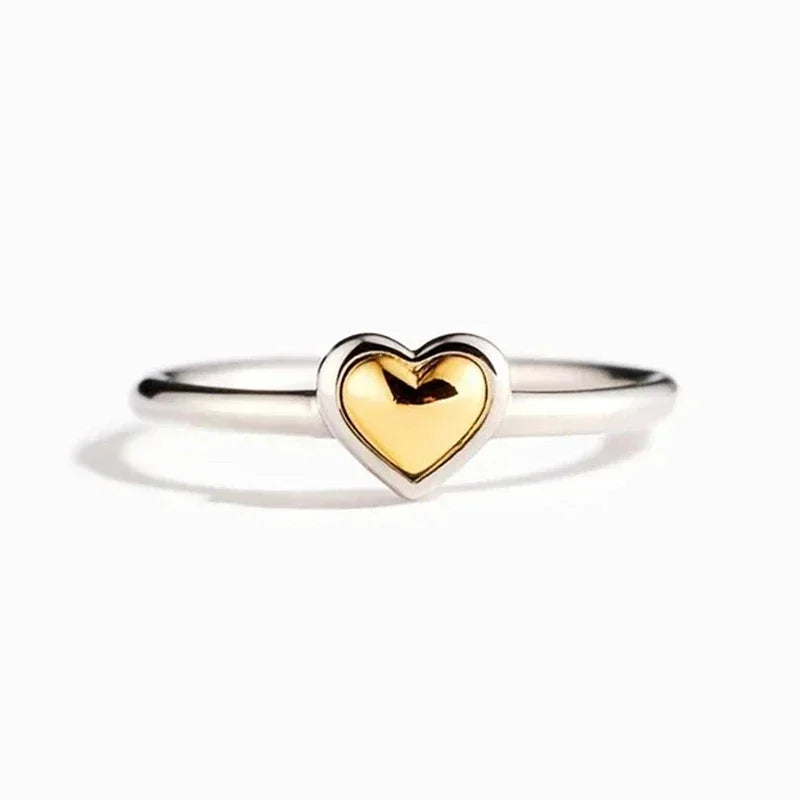 Vibrant Gold-Filled Silver Heart Ring