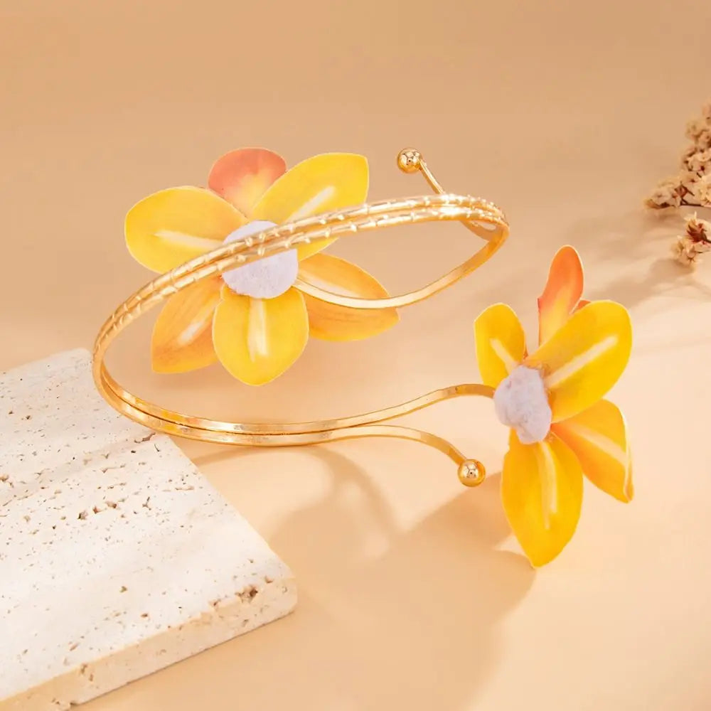 Fairy Adjustable Flower Arm Chain Egg Flower Trendy Armband Exotic Style Exquisite Open Arm Bangle Hand Jewelry