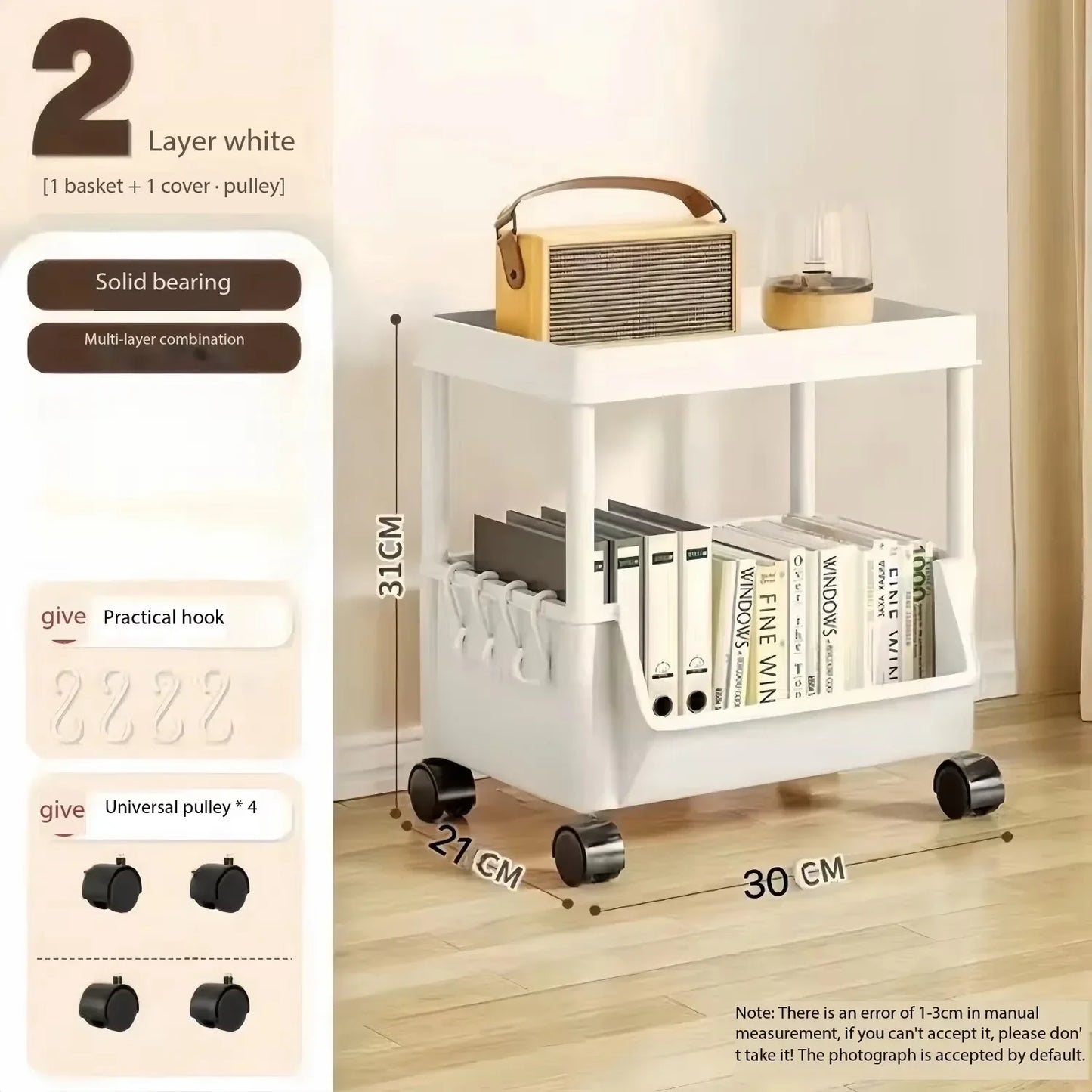 Storage Rack Is Movable and Adjustable Suitable for Kitchen Bathroom Space Saving Storage Rack Home Decoration Storage Products