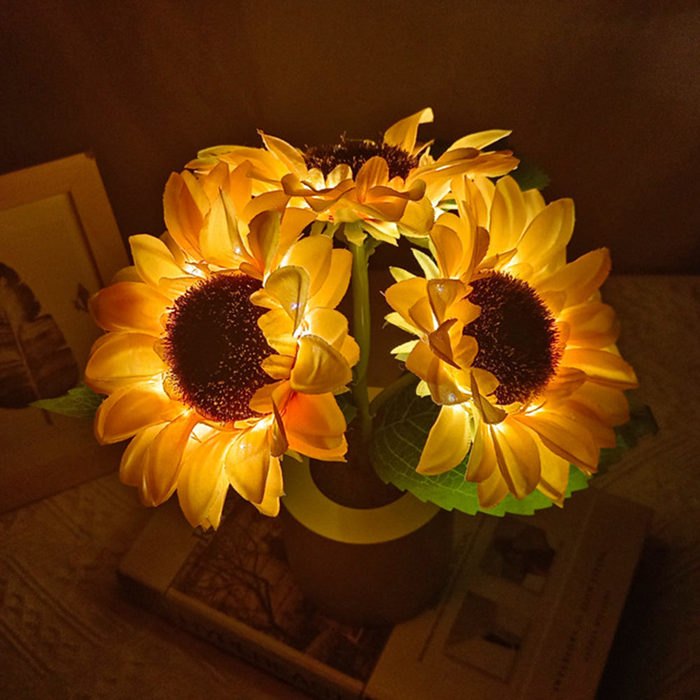 Sunflower LED Nightlight Besides Bedroom Lamp Table Lamp USB Rechargeable Light Kids Gift Home Party for Bedroom