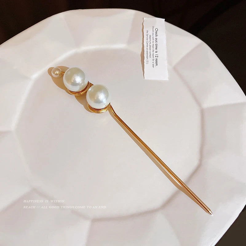 Fashion Women Simulated Pearl Hairpins Metal Barrette Clip Wedding Bridal Tiara Hair Accessories Wedding Hairstyle Design Tools