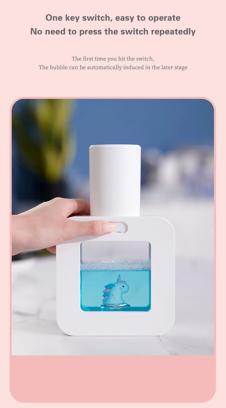 New Automatic Soap Dispenser Cute Pet Wall Mounted Touchless Sensor USB Charging Cartoon Foam Hand Washing Tools 400ML Kitchen