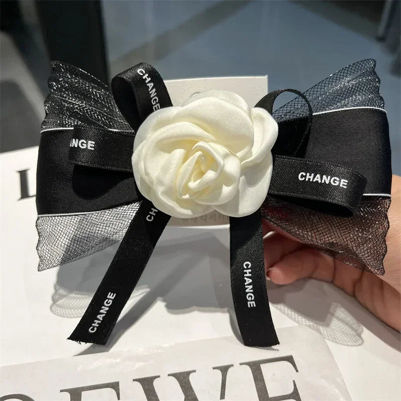 Fashion Elegant Rose Hairpin Women 2023 New Temperament Korean Headwear Flower Bows Hairclips Wholesale Accessories for