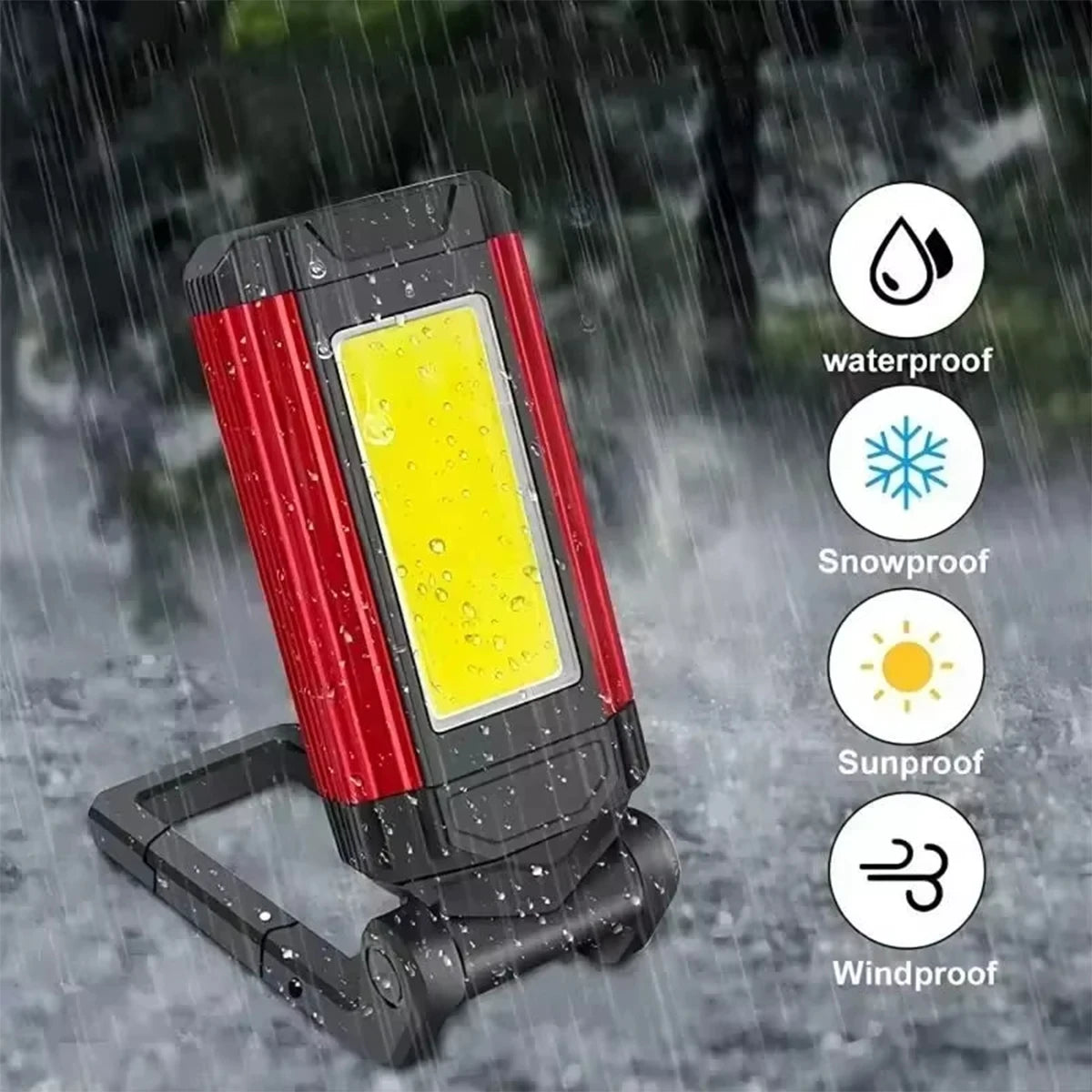 Led Work Light 10w Usbc Flashlight Red Magnetic Flashlights Waterproof Working Hook Rechargeable Foldable Cob Rotating Brightest