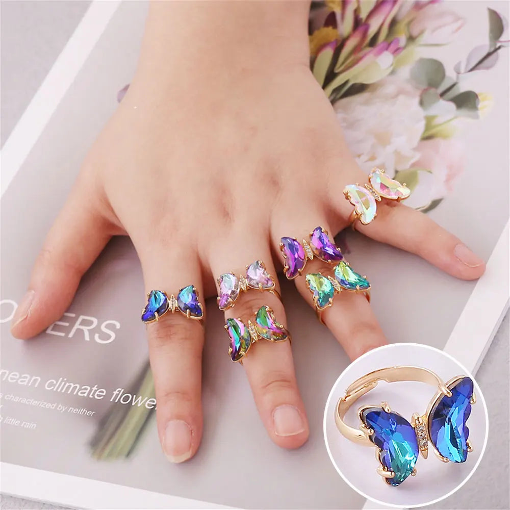 Fantasy Gem Butterfly Ring Adjustable