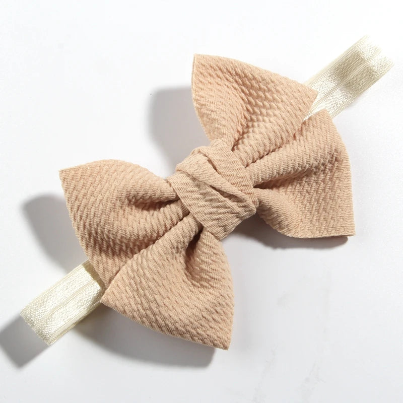 11cm 4.3" Fashion Seersucker Waffle Hair Bows With Headbands For Women Girls Kids Headwear Headband Hair Accessories