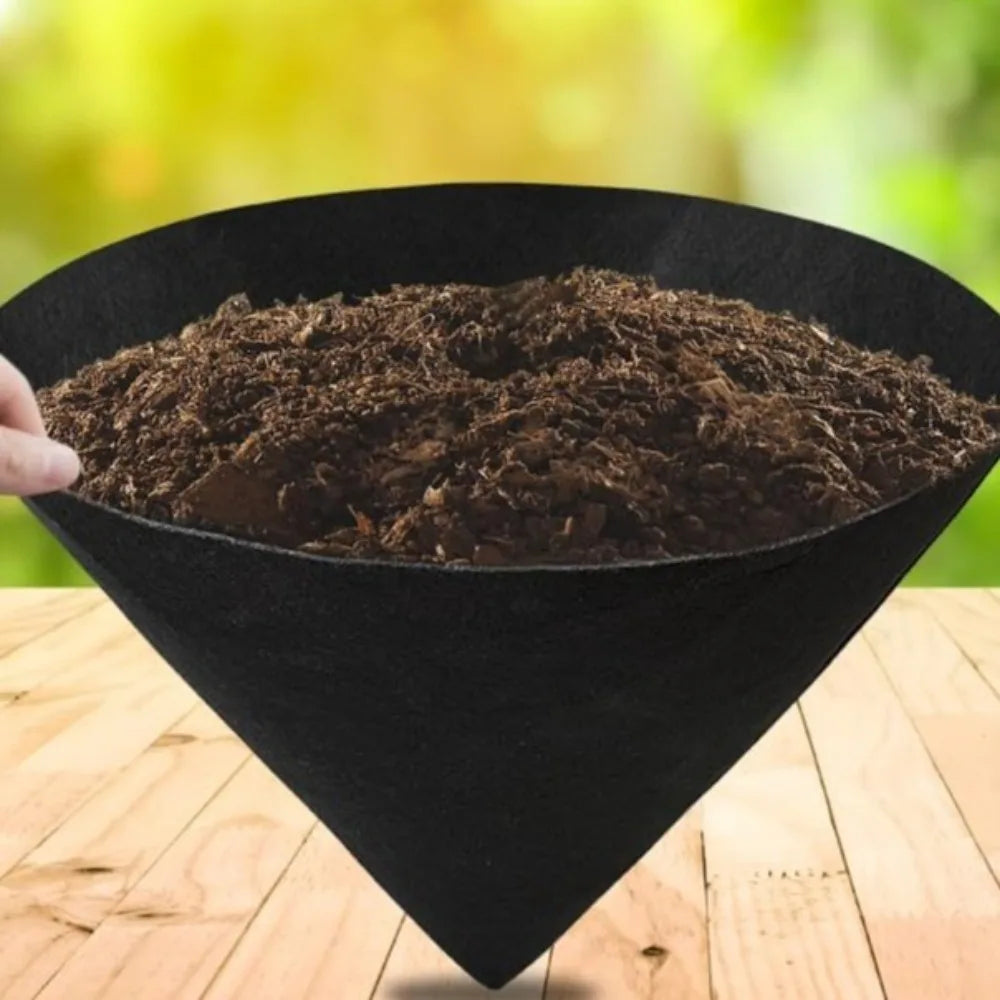 3pcs Durable Breathable Cone Shaped Liners Black Reusable Planter Basket Liners Eco-Friendly Felt Gardening Mats Enhanced Growth