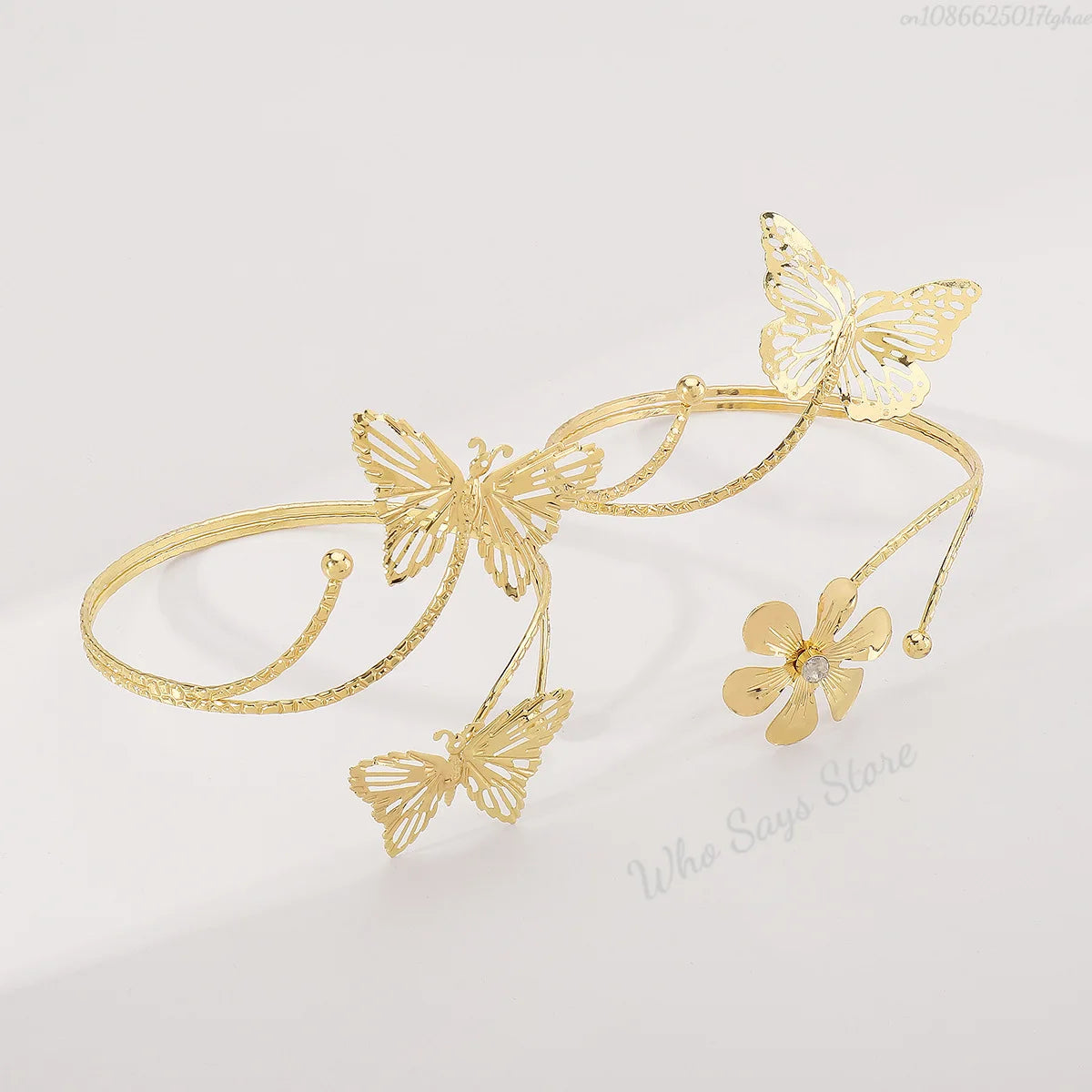 Lacteo Trendy Geometric Twisted Cuff Bracelet On The Upper Arm for Women Water Drop Shape Bangles Adjustable Jewelry Party Girls
