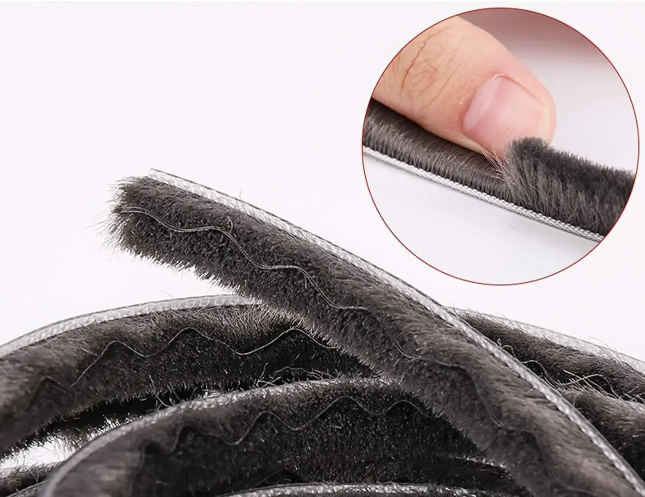10M Aluminum Sliding Door Window Brush Seal Strip Weatherstrip Draught Excluder Dustproof Card Slot Sealing Tape Door Gasket