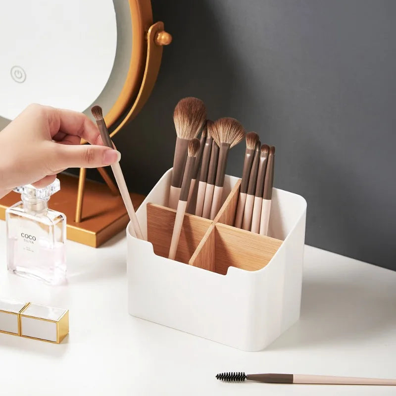 Desktop Organizer Bamboo Wood Storage Box Multi-functional Remote Control Stationery Cosmetics Storage Boxes Home Organizers