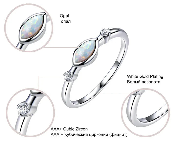 3*6mm Ring Opal Rings Silver 925 Ring for Women Fashion Jewelry