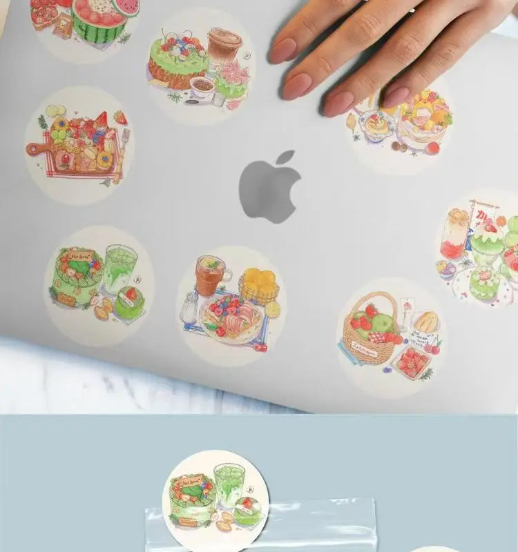500 pcs Summer Dessert Sticker Adhesive Label Sealing Sticker Reward Sticker Decorative Handbook Sticker Kawaii
