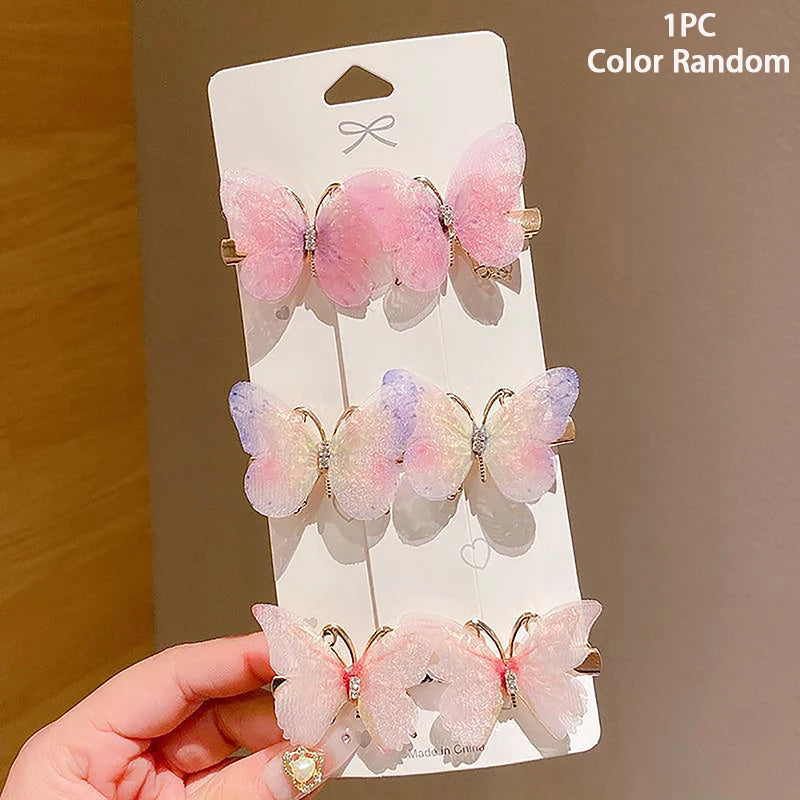 Colorful Butterfly Hairpins Random Girl Hair Clips Women Sweet Rainbow Barrettes Fashion Hair Accessories Ornament