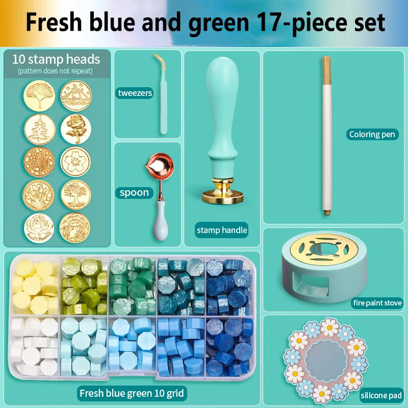 Wax Seal Stamp Set Kit Sealing Wax Storage Box Seal Furnace Craft Supplies For Wax Seal Christmas Wedding Invitation Decoration