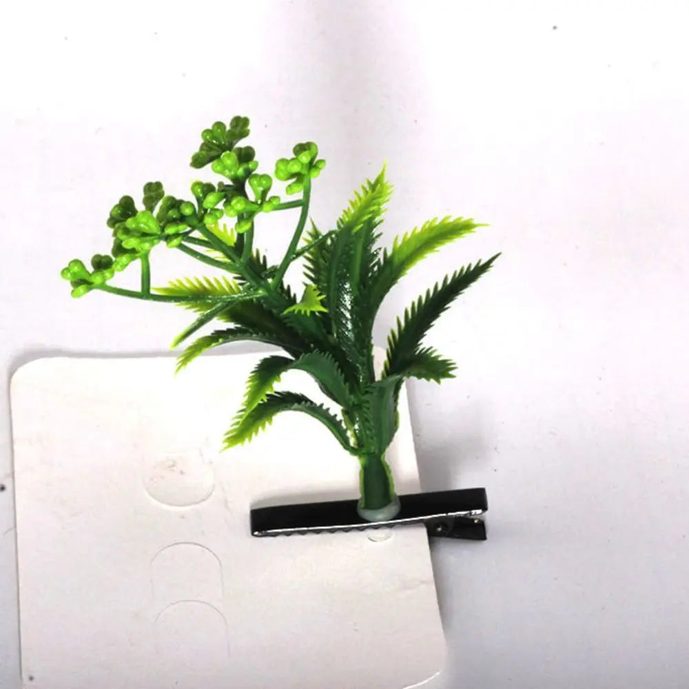 1Pair Simulation Bean Sprout Hair Clip Cherry Mushroom Flower Plant Hairpins Funny Butterfly Cartoon Duckbill Clips Female/Kids