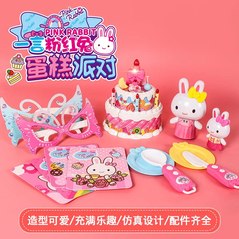 Cartoon Pink Rabbit Secret Mini Notebook Secret Diary Creative Handmade Diy Simulation Girl Toy Set Gift Birthday Gift