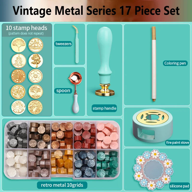 Wax Seal Stamp Set Kit Sealing Wax Storage Box Seal Furnace Craft Supplies For Wax Seal Christmas Wedding Invitation Decoration