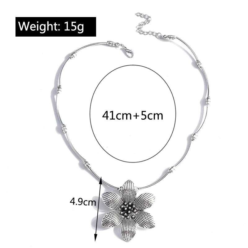 Fashion Choker Necklaces for Women Female Metal Round Vintage Statement Necklace Girls Party Holiday Jewelry Gifts