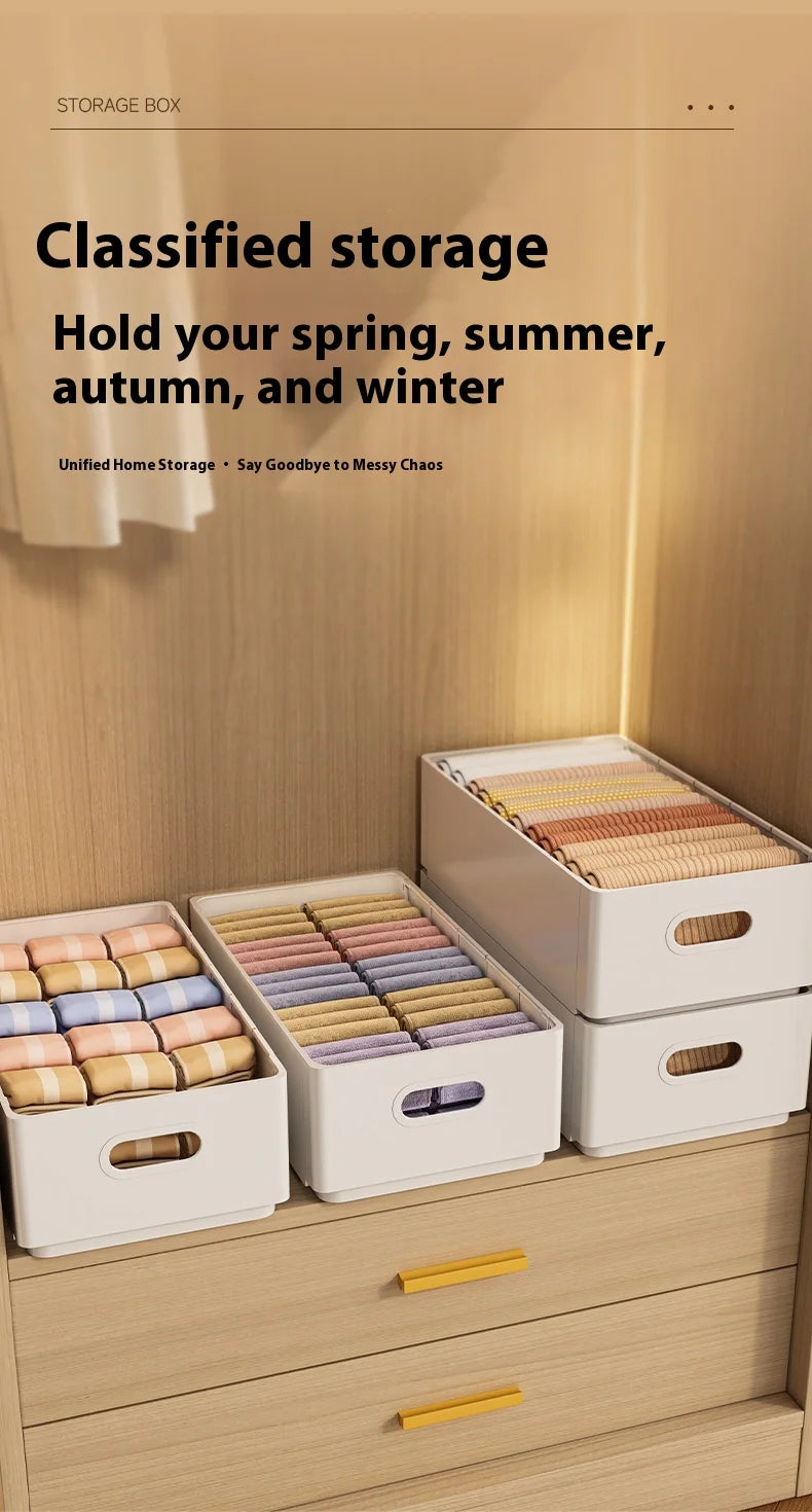 Wardrobe clothing organizer, drawer organizer, storage box with handles, foldable clothes, T-shirts, ties, scarves, towel storag