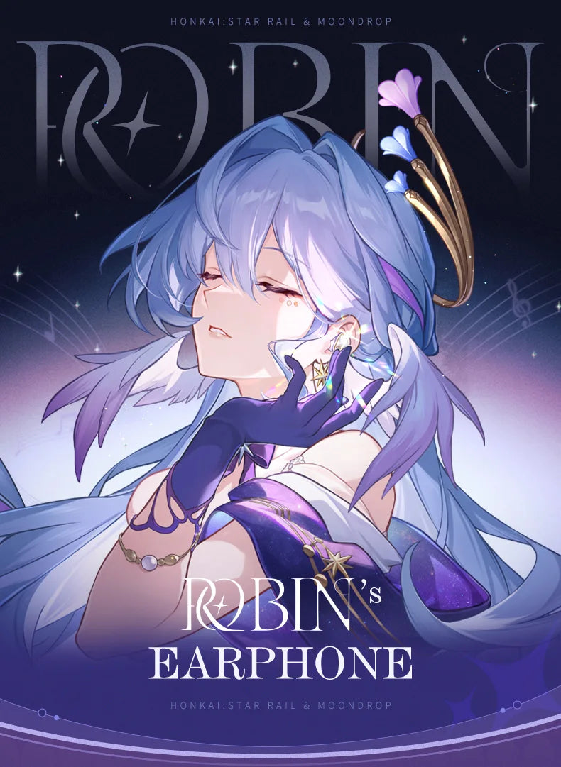 MOONDROP ROBIN Earphone Honkai Star Rail Robin's Earphones TWS Hybrid Dynamic Driver + Planar Driver ANC TWS Earphones