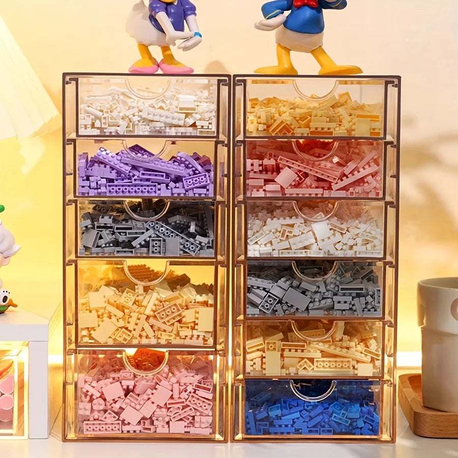 Block classification storage box, small particle parts packaging box, transparent dustproof drawer display box