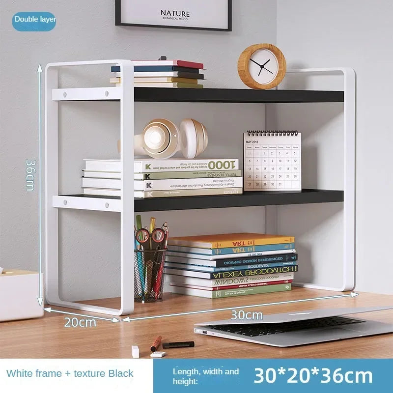 Student Dormitory Desktop Book Storage Rack Layered Sorting of Office Desk Clutter Bedroom Cosmetics Perfume Iron Storage Rack