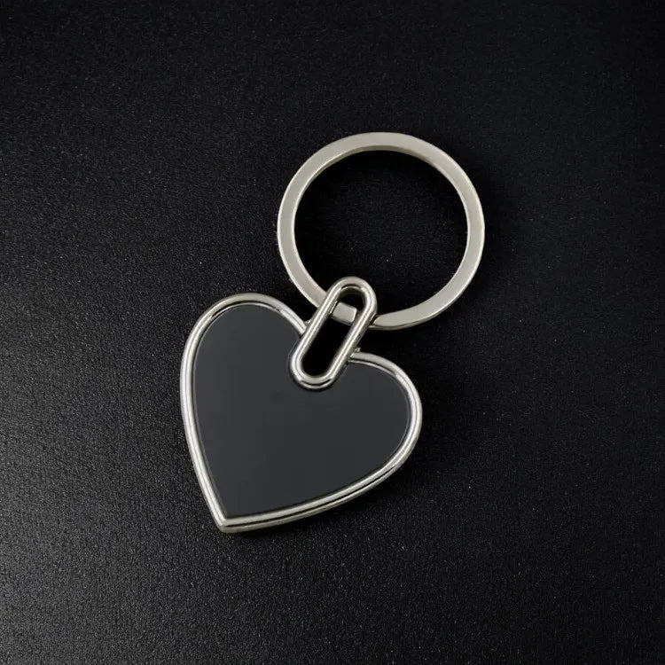 Custom Engraving Logo Name Metal Keychain Personalized Keyring Key Ring Chain Plate Laser Marking Black Mirror Promotional Gift