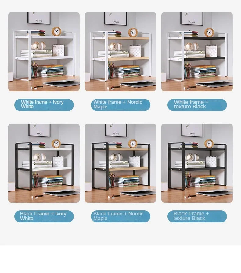 Student Dormitory Desktop Book Storage Rack Layered Sorting of Office Desk Clutter Bedroom Cosmetics Perfume Iron Storage Rack