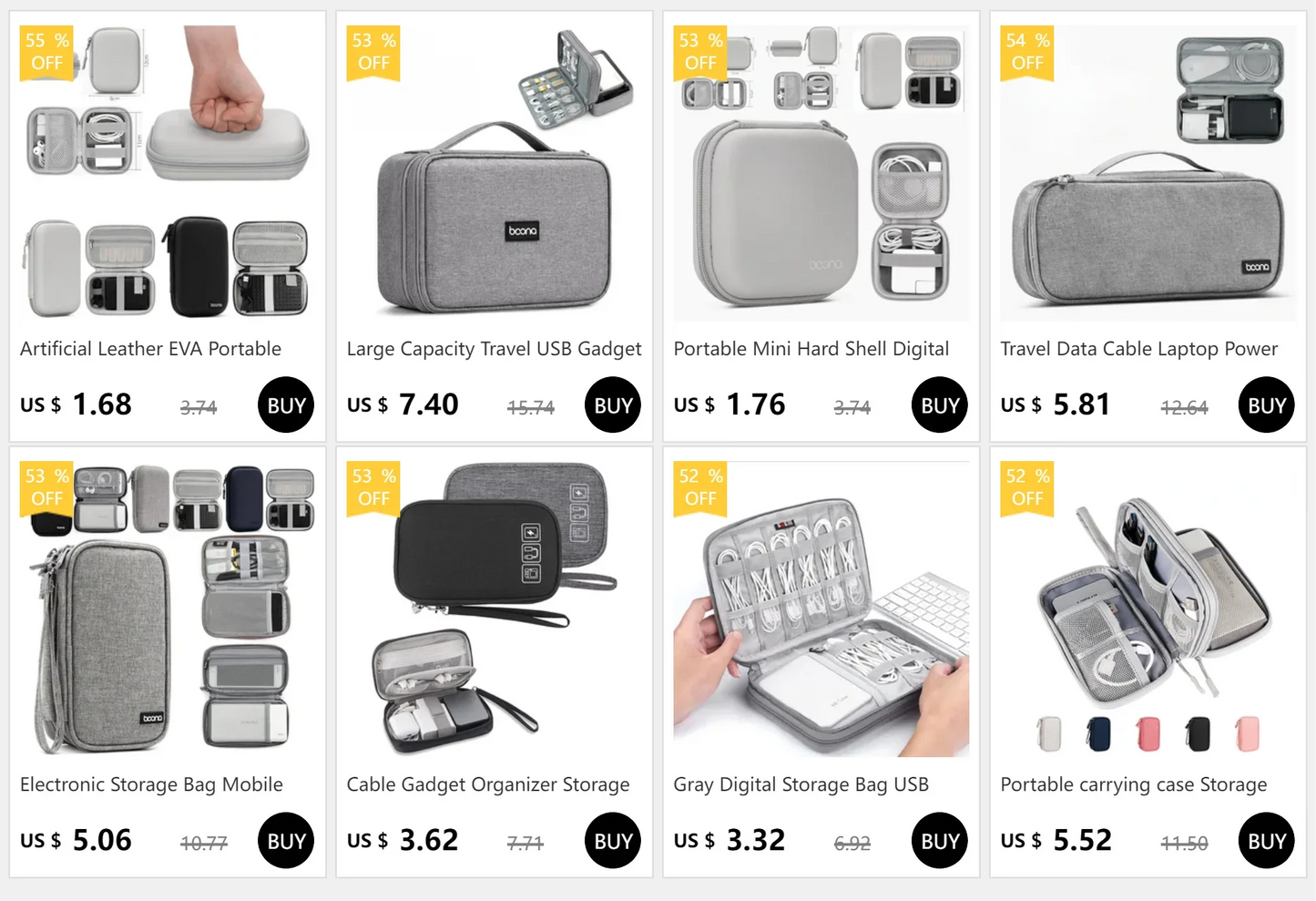 Travel Electronics Accessories Storage Bag Large Capacity Tablet Hard Data Cable Organizer Box Eva Hard Protective Case 