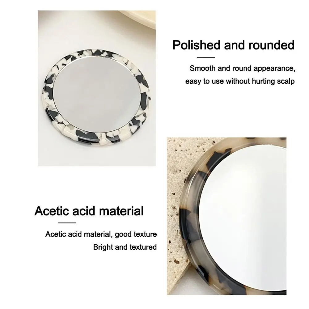 Travel Accessories Simple Acetate Makeup Mirror Portable Round SPA Salon Compact Mirrors Mini Cute Cosmetic Vanity Mirror