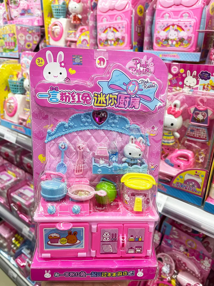 Cartoon Pink Rabbit Secret Mini Notebook Secret Diary Creative Handmade Diy Simulation Girl Toy Set Gift Birthday Gift