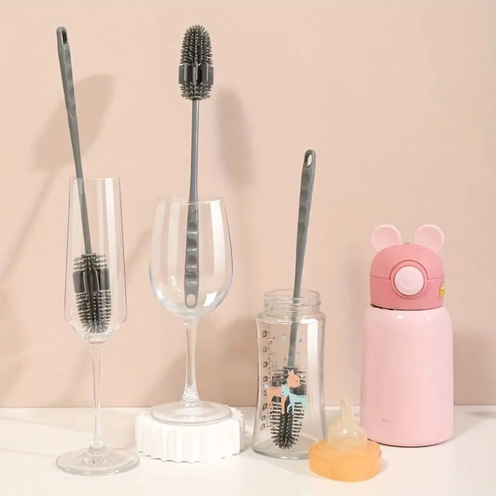 Cleaning Supplies Silicone Cup Brush Long Handle Portable Cup Scrubber Multipurpose Bottle Cleaning Brush Household