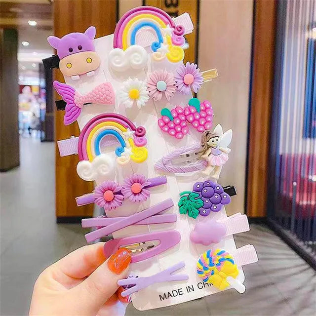 Children's Hairpin Princess Little Girl Sweet Mesh Broken Clip Cute Baby Does Not Hurt Hair Headdress Suit