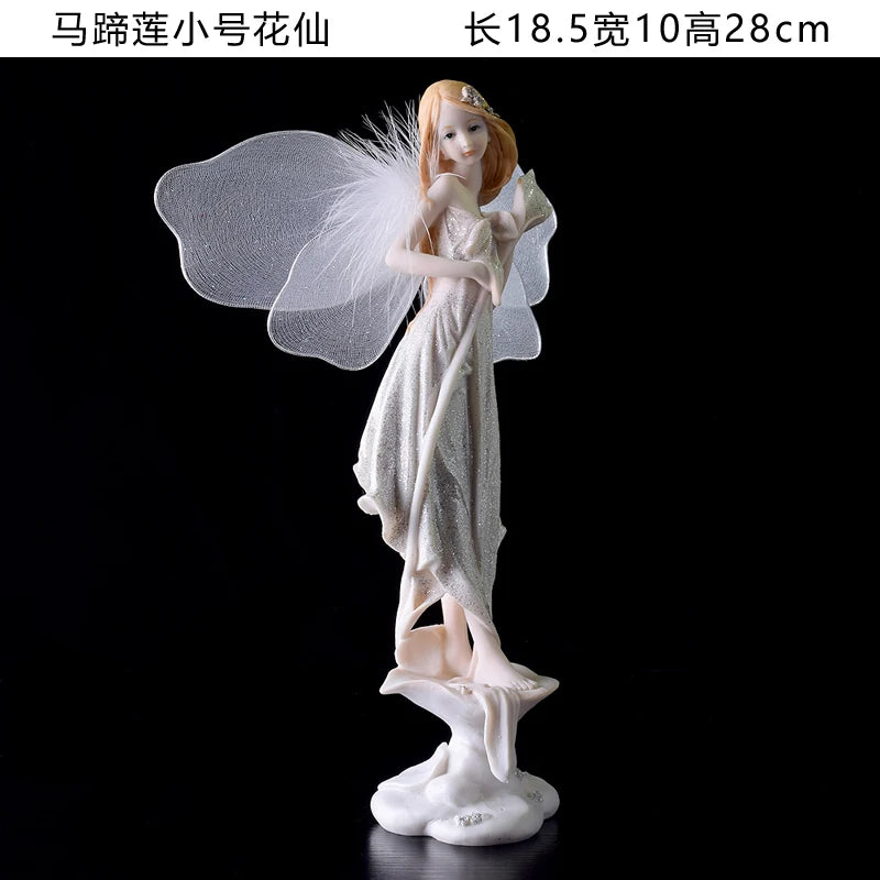 Fairy Beauty Angel Ornaments Resin Doll Cute Girl Wedding Gift Decorative Home Accessories Things For Room Decoration
