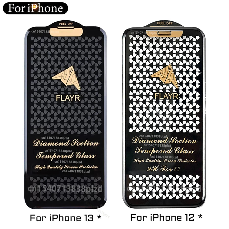 Cut Edge Luxury Tempered Glass For iPhone 17 15 14 13 12 11 16 Pro Max Screen Protector 17 Air Plus X XS XR Full Cover Film