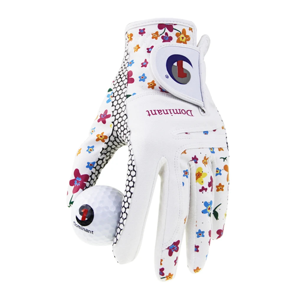 1Pair Golf Gloves for Women PU Leather Soft Fit Sport Grip Durable Gloves Anti-skid Breathable Sports Gloves