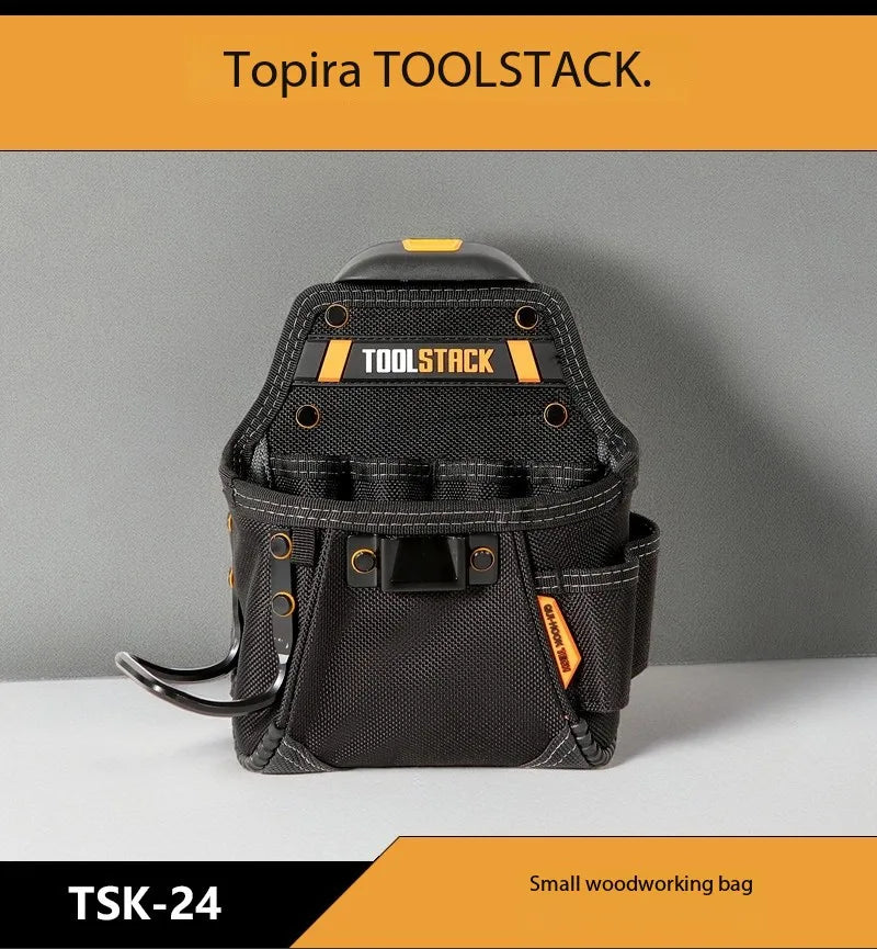 TOOLSTACK Mini Utility Toolkit Quality Hardwear Carpenter Work Tools Bag Quick-Hook Service Kit Hammer & Screwdriver Waist Pouch
