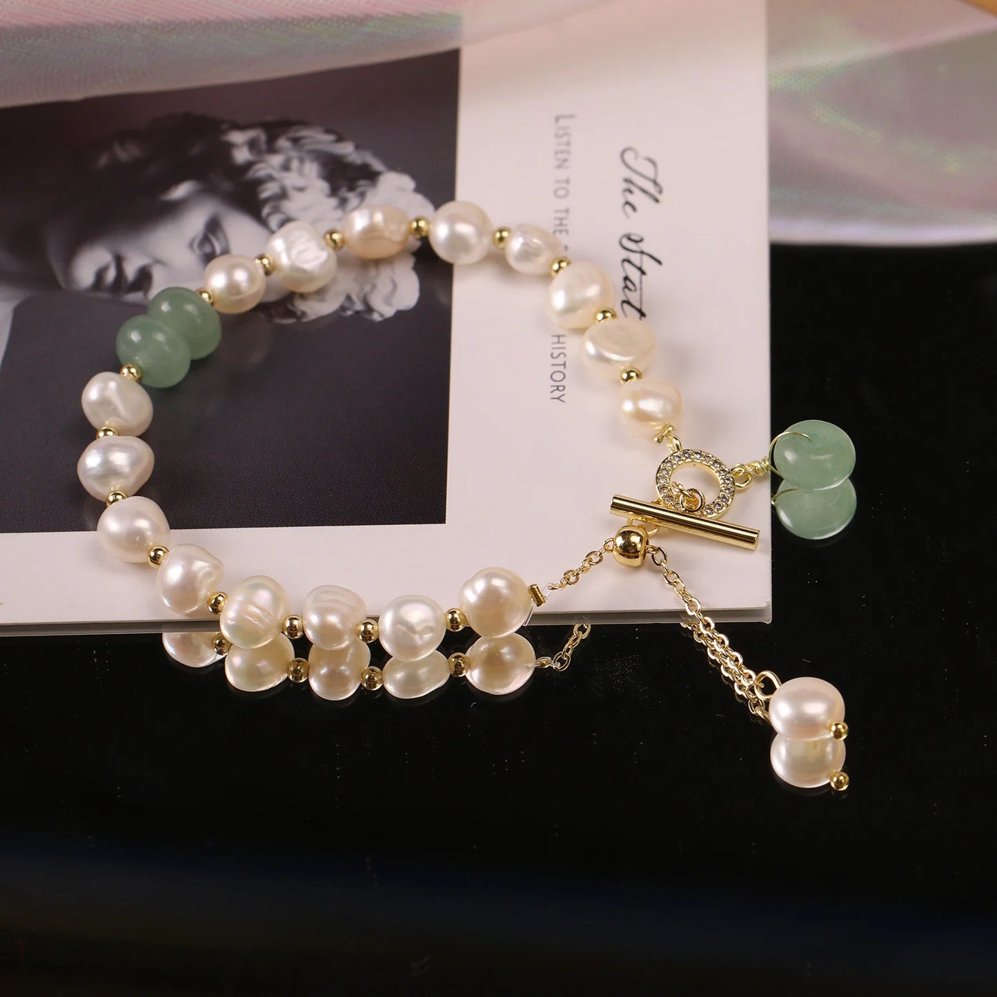 Trendy Imitation Pearl Bracelet Pendant Bracelets For Women Charm Adjustable High Quality Fashion Party Jewelry Gift