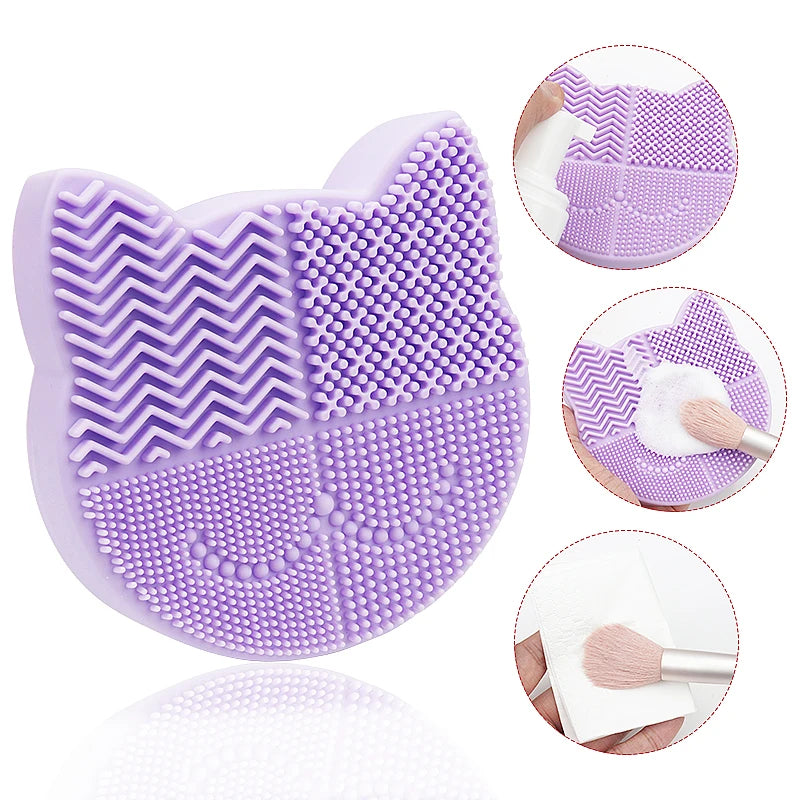 Silicone Makeup Brush Cleaning Storage Box Make Up Washing Board Cleaner Carpet Cosmetic Brushes Tools