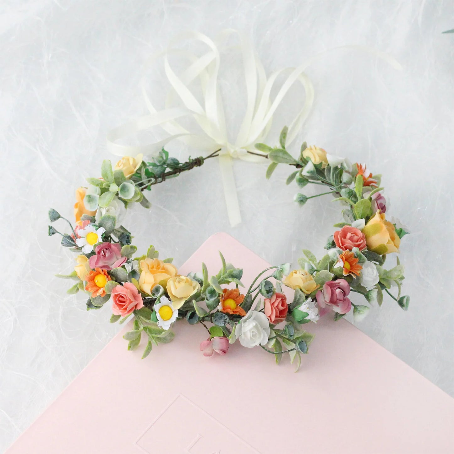 Flower Crown Garland Wedding Bridal Hair Accessories Tiaras Women Headpiece Fashion Ancient Bohemian Style Headwear Wreath 2023