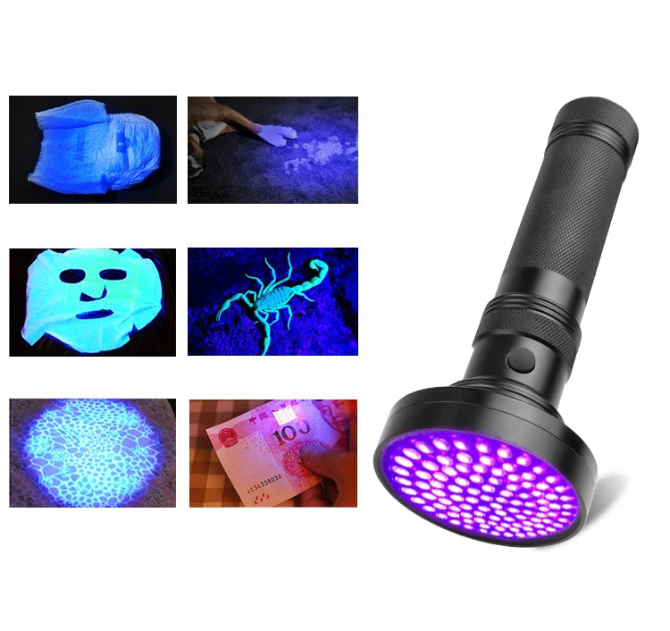 UV Flashlight 21/51/100 LED UV Light 395nm UV Flashlights Ultraviolet Torch Black Light Detector for Dry Pets Urine Stains Bug